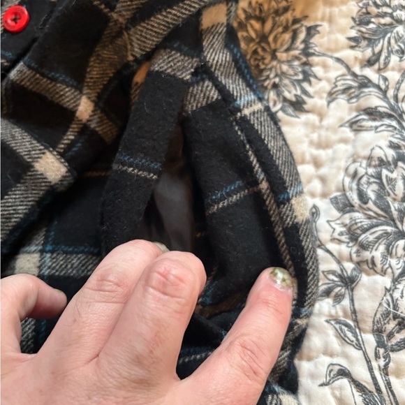 Black Plaid Men's Shirt with Red Accents - Picture 6 of 10